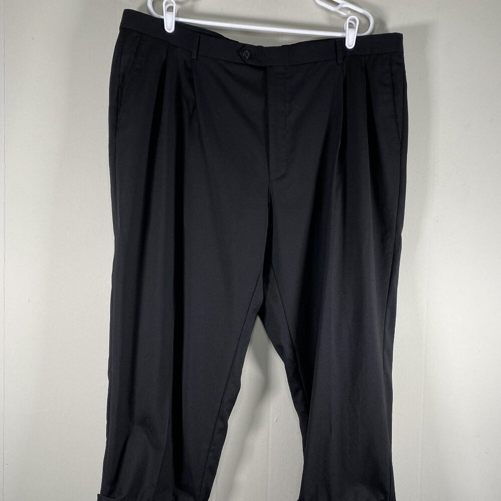 Versini 100% Wool Pleated Dress Pants Men's 43 x 23 High Rise Black Office